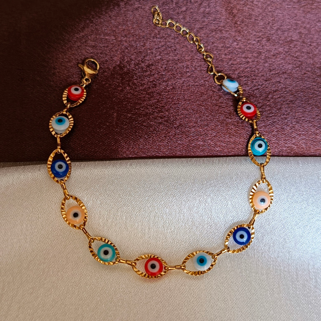 JJ Multicolor Evil Eye Bracelet – Protective Charm Design