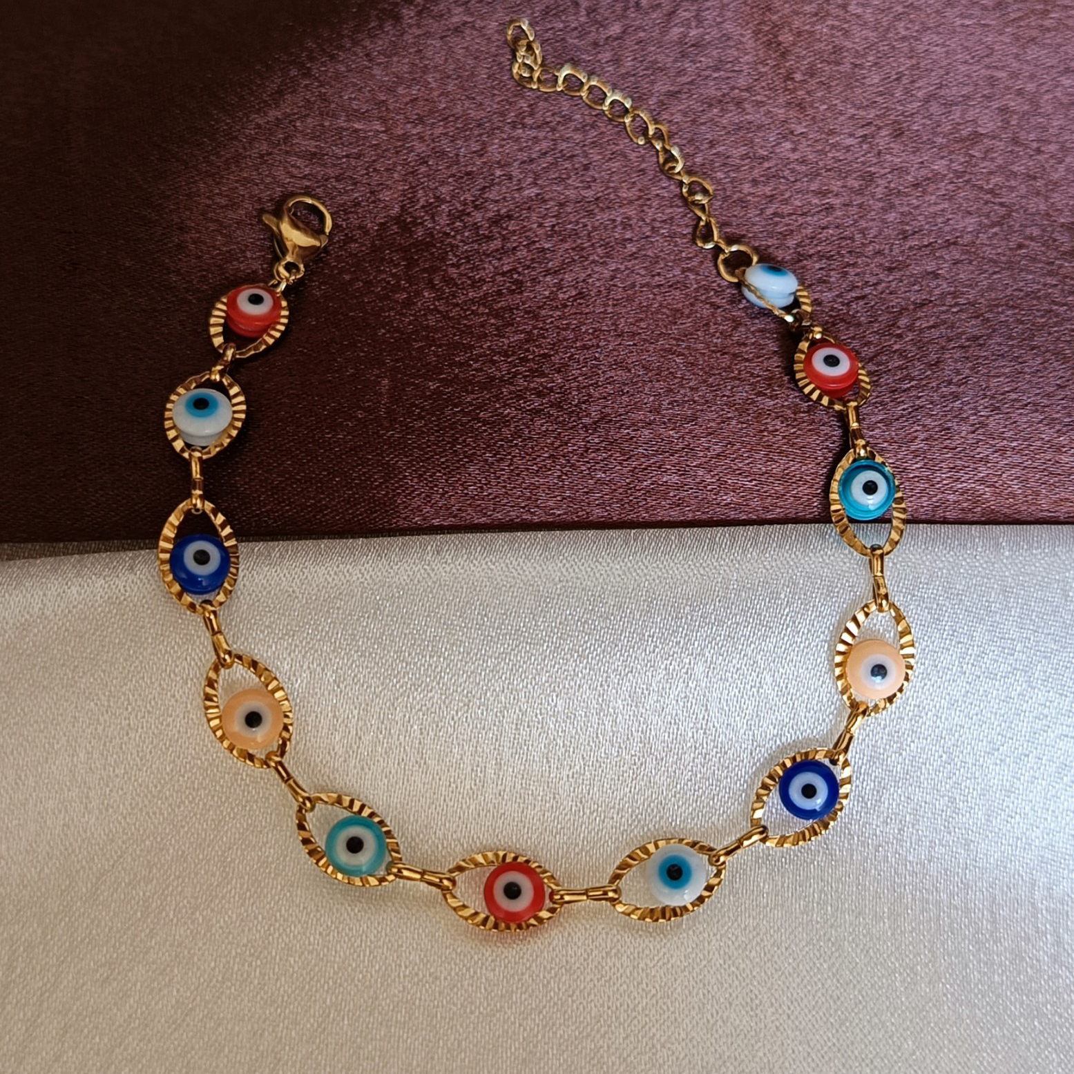 JJ Multicolor Evil Eye Bracelet – Protective Charm Design