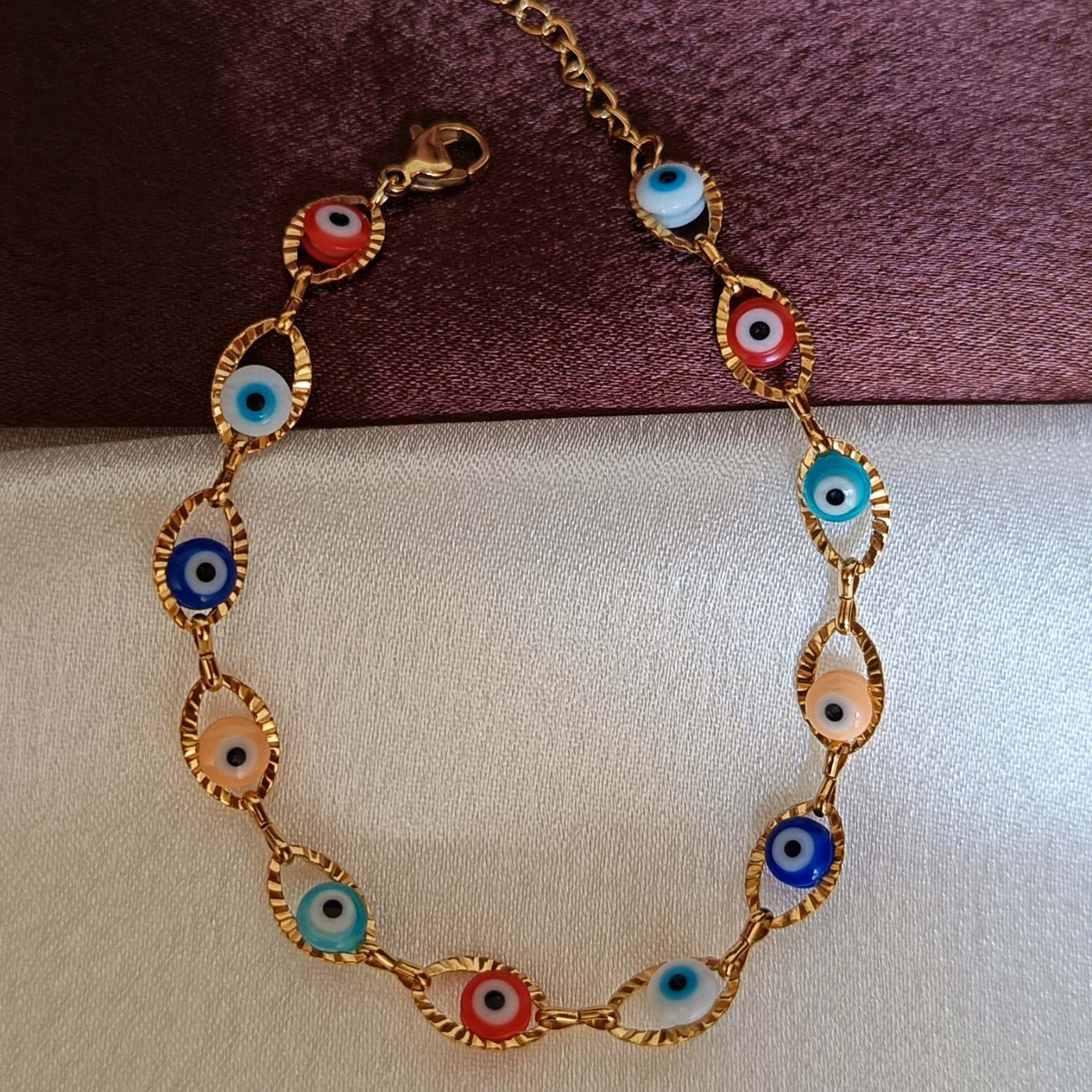 JJ Multicolor Evil Eye Bracelet – Protective Charm Design