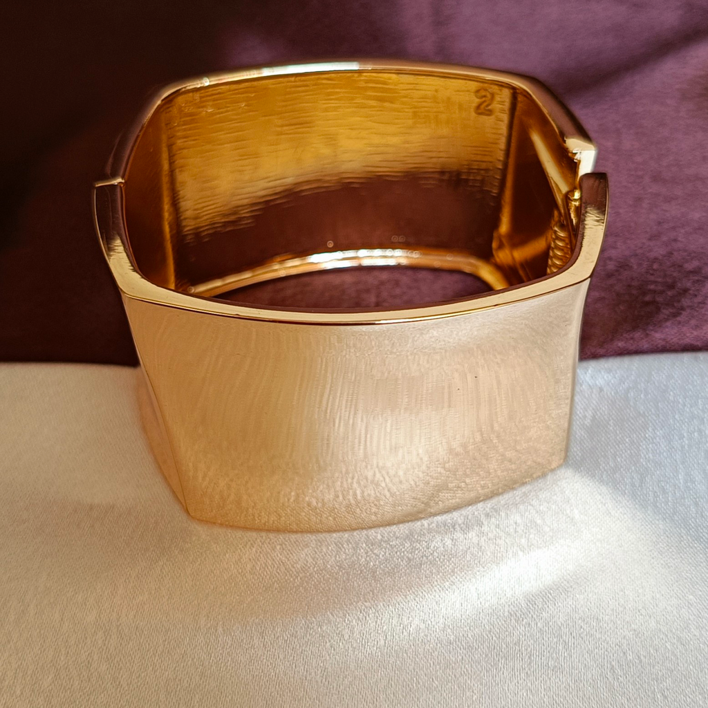 JJ Gold-Plated Wide Cuff Sleek Minimalist Design