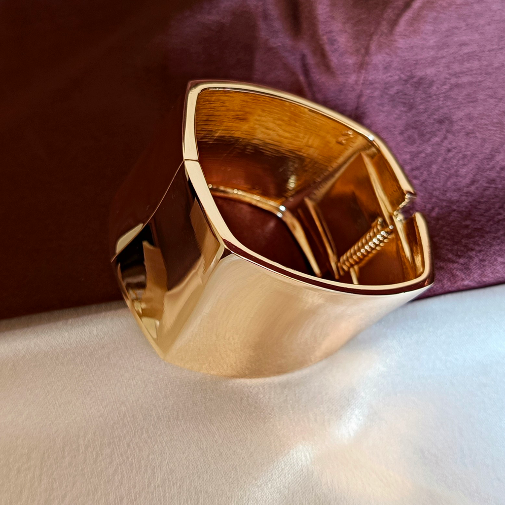 JJ Gold-Plated Wide Cuff Sleek Minimalist Design
