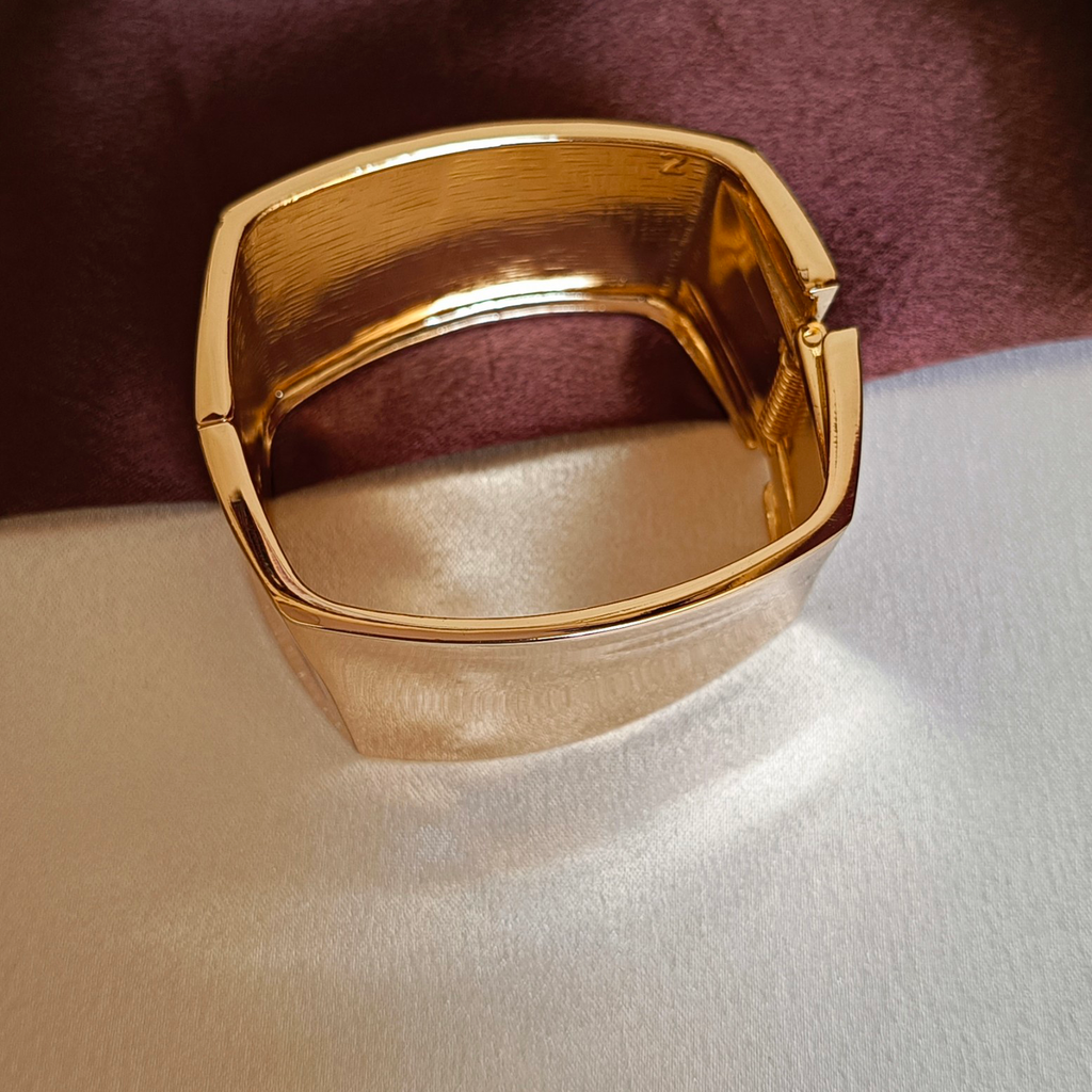 JJ Gold-Plated Wide Cuff Sleek Minimalist Design