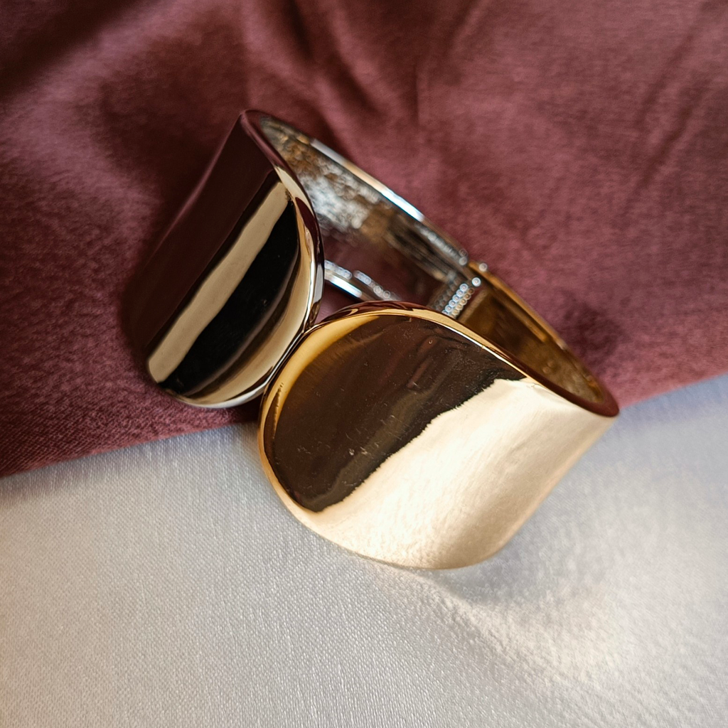 JJ Gold-Plated Overlap Cuff Modern Chic Design