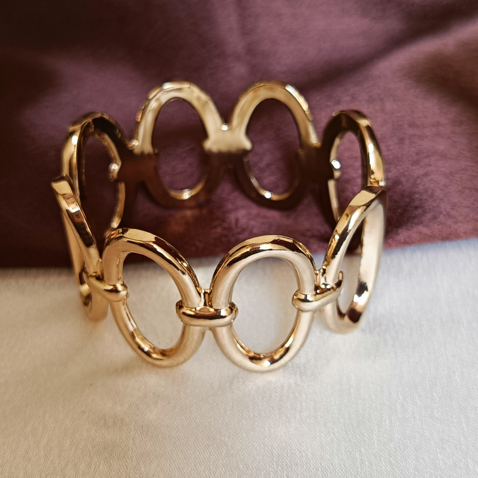 JJ Gold-Plated Link Cuff Timeless Chain Design