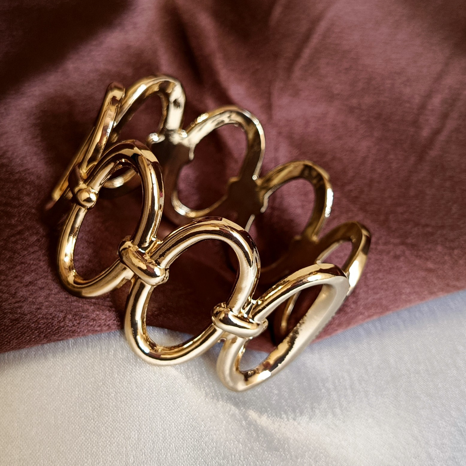 JJ Gold-Plated Link Cuff Timeless Chain Design