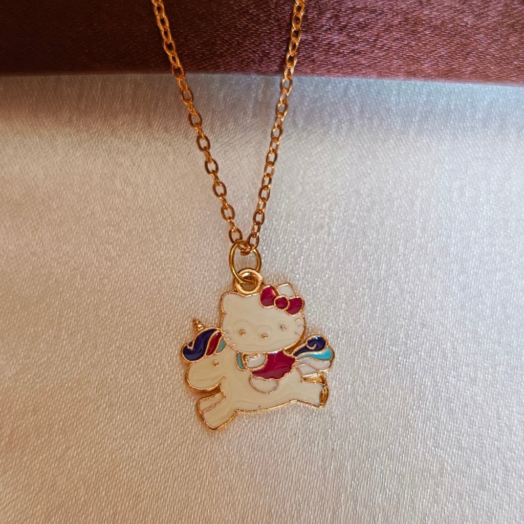 JJ Kitty & Unicorn Pendant Necklace – Cute Fantasy Design