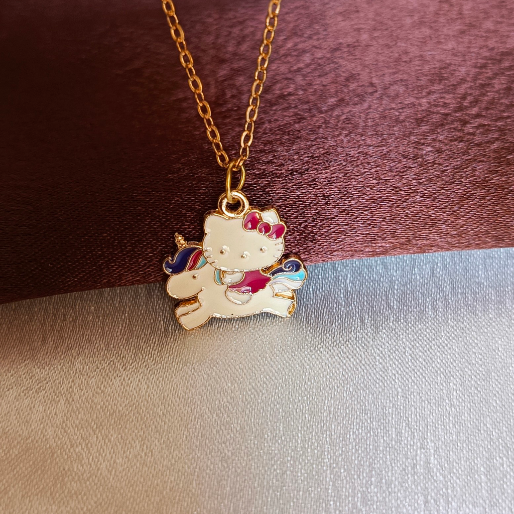 JJ Kitty & Unicorn Pendant Necklace – Cute Fantasy Design