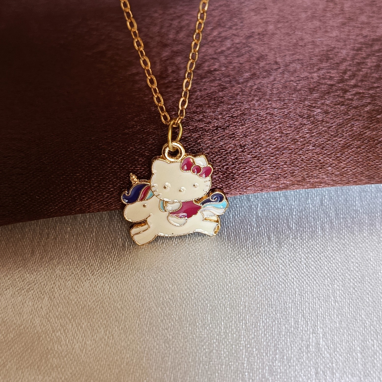 JJ Kitty & Unicorn Pendant Necklace – Cute Fantasy Design