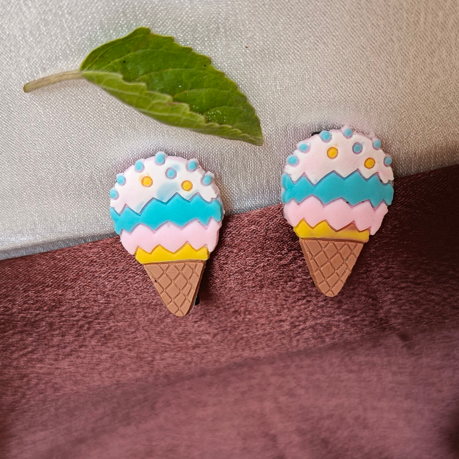Ice Cream Hair Clips (Pastel Rainbow)