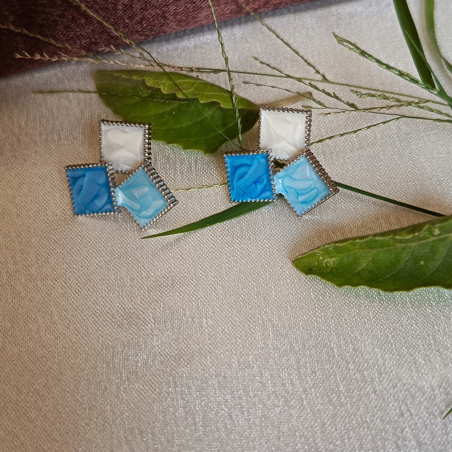 JJ Enamel Geometric Earrings – Multi-Color Statement Collection 5 Color Variants