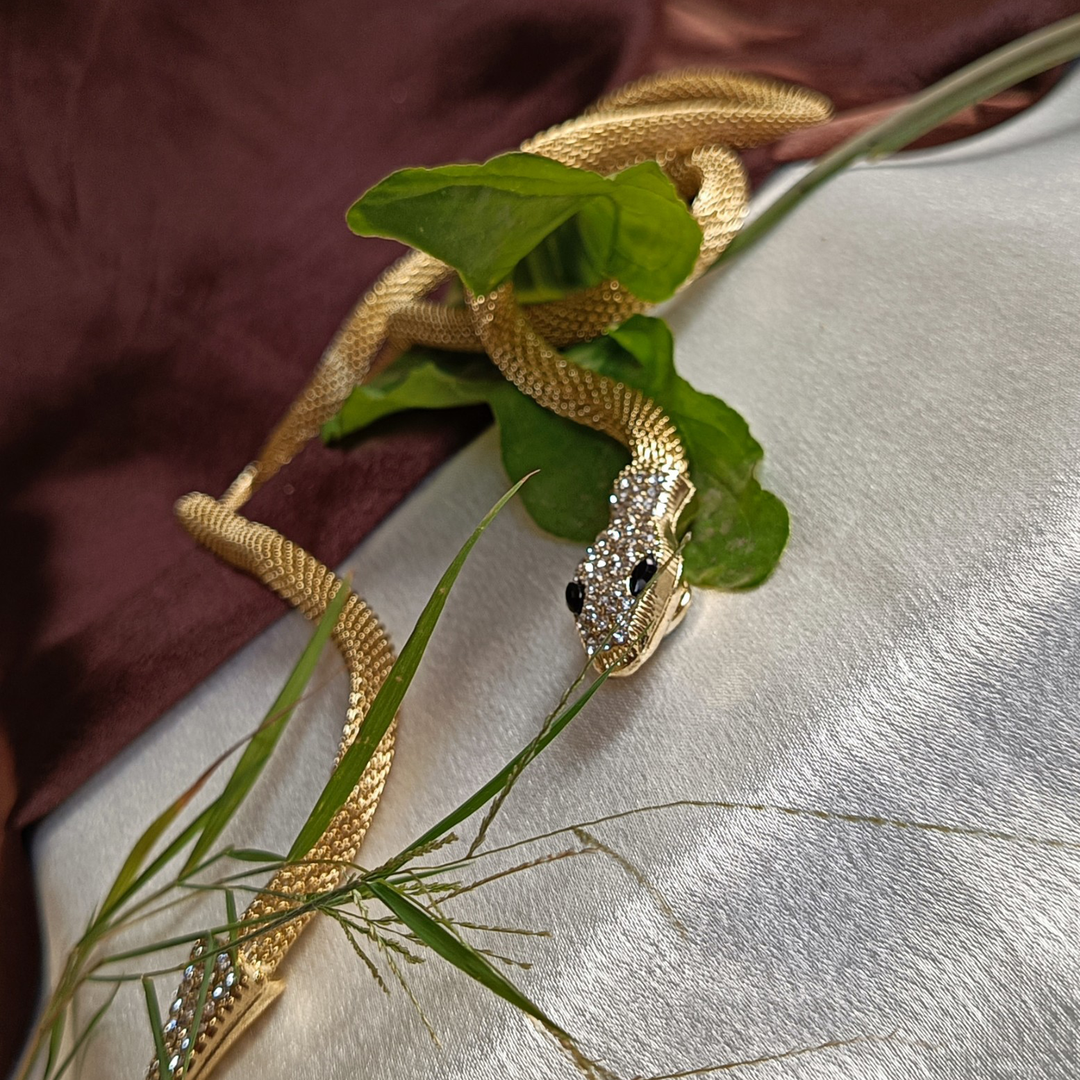 JJ Long Gold Snake Necklace – Statement Wrap Design