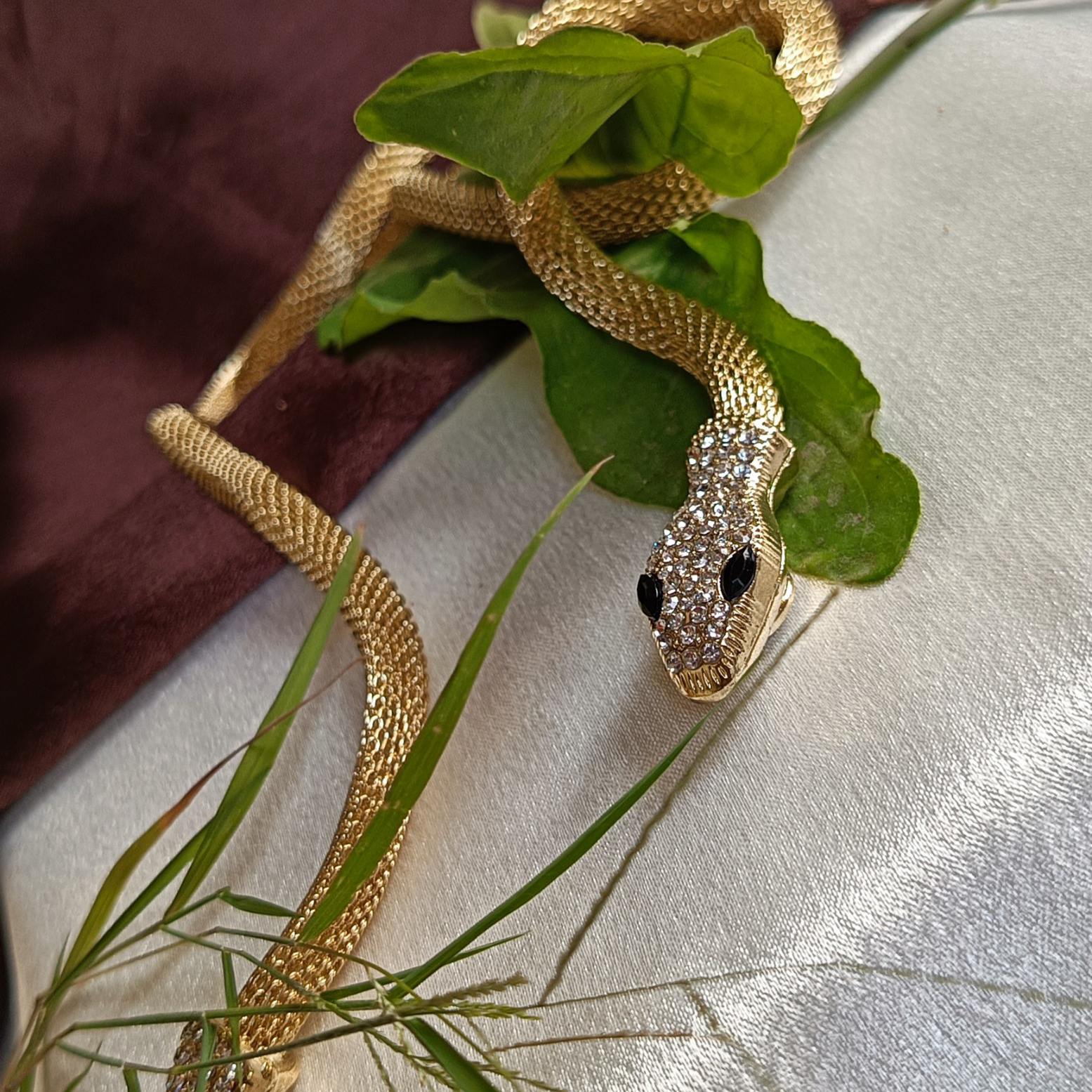 JJ Long Gold Snake Necklace – Statement Wrap Design