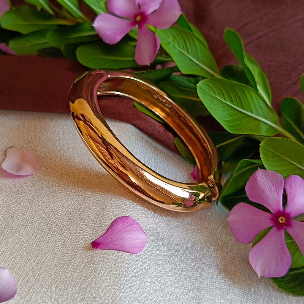 JJ Gold-Plated Dome Bangle Classic Polished Design