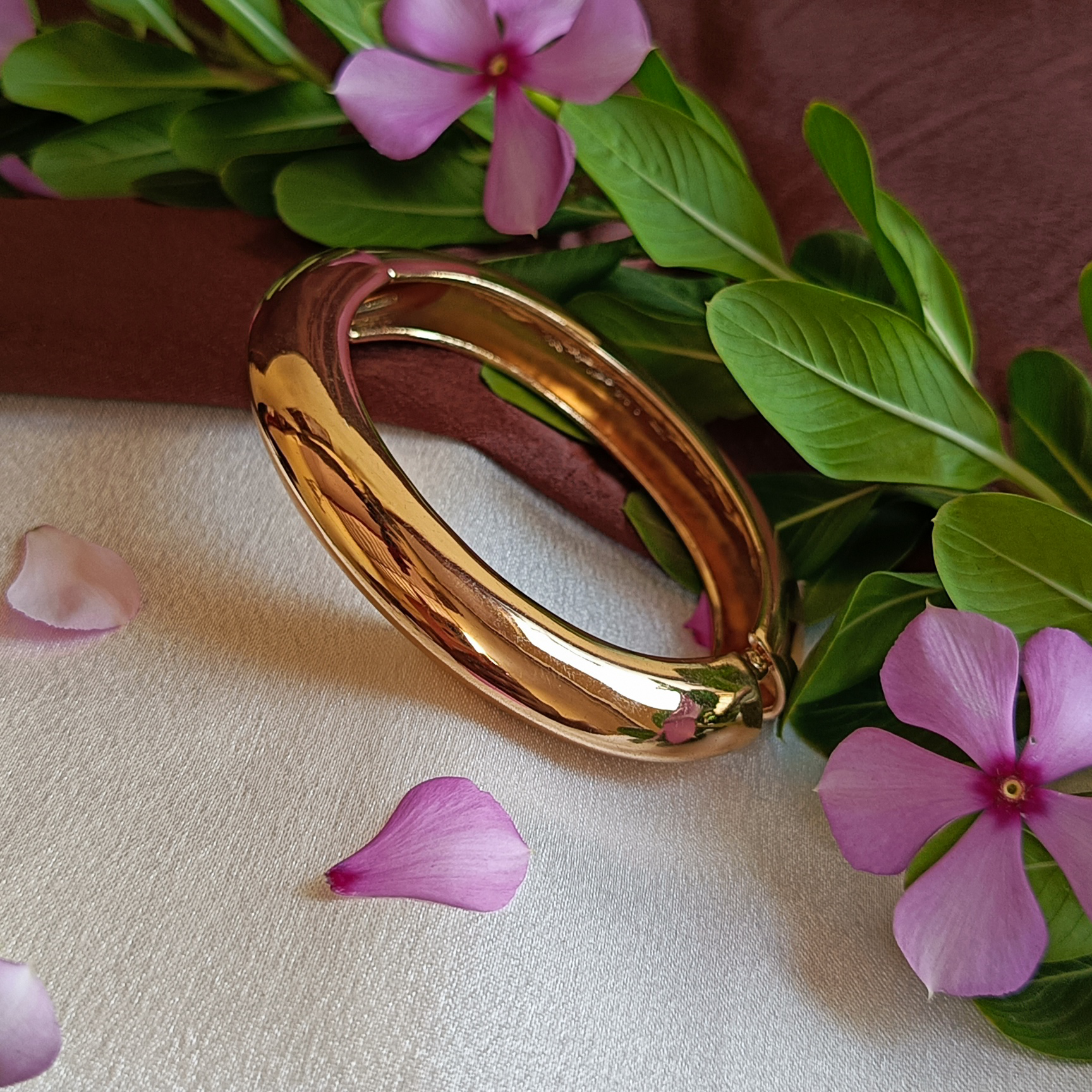 JJ Gold-Plated Dome Bangle Classic Polished Design