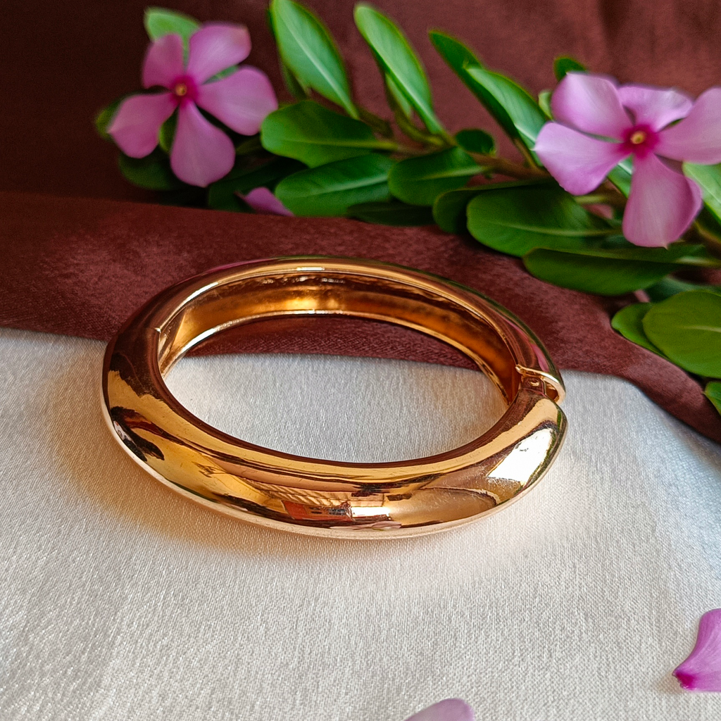 JJ Gold-Plated Dome Bangle Classic Polished Design