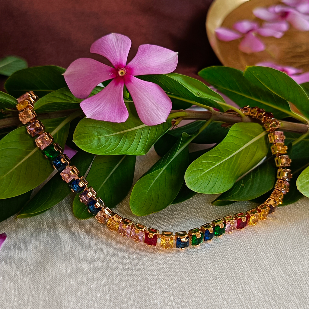 JJ Rainbow Tennis Bracelet – Multicolor Luxe Design