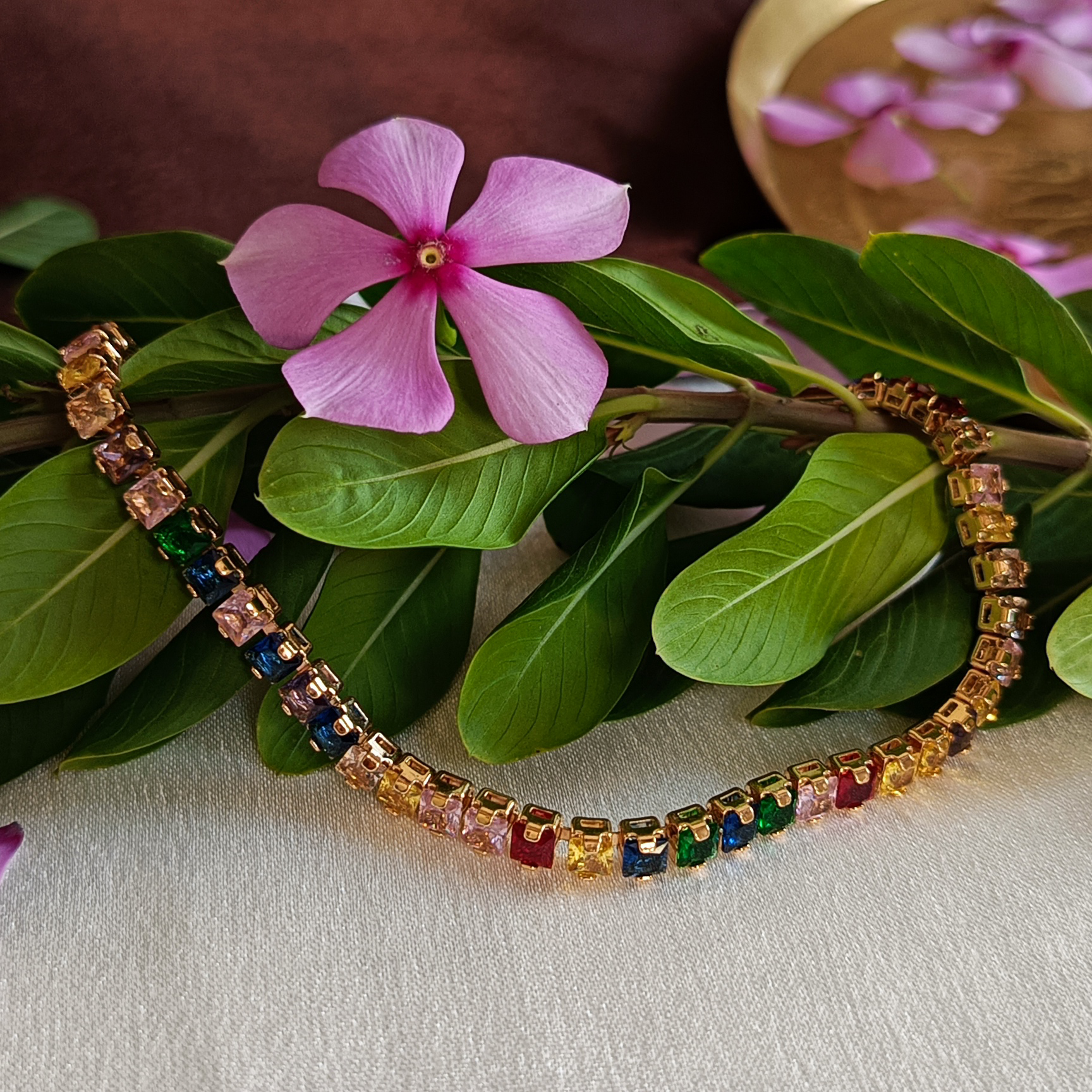 JJ Rainbow Tennis Bracelet – Multicolor Luxe Design