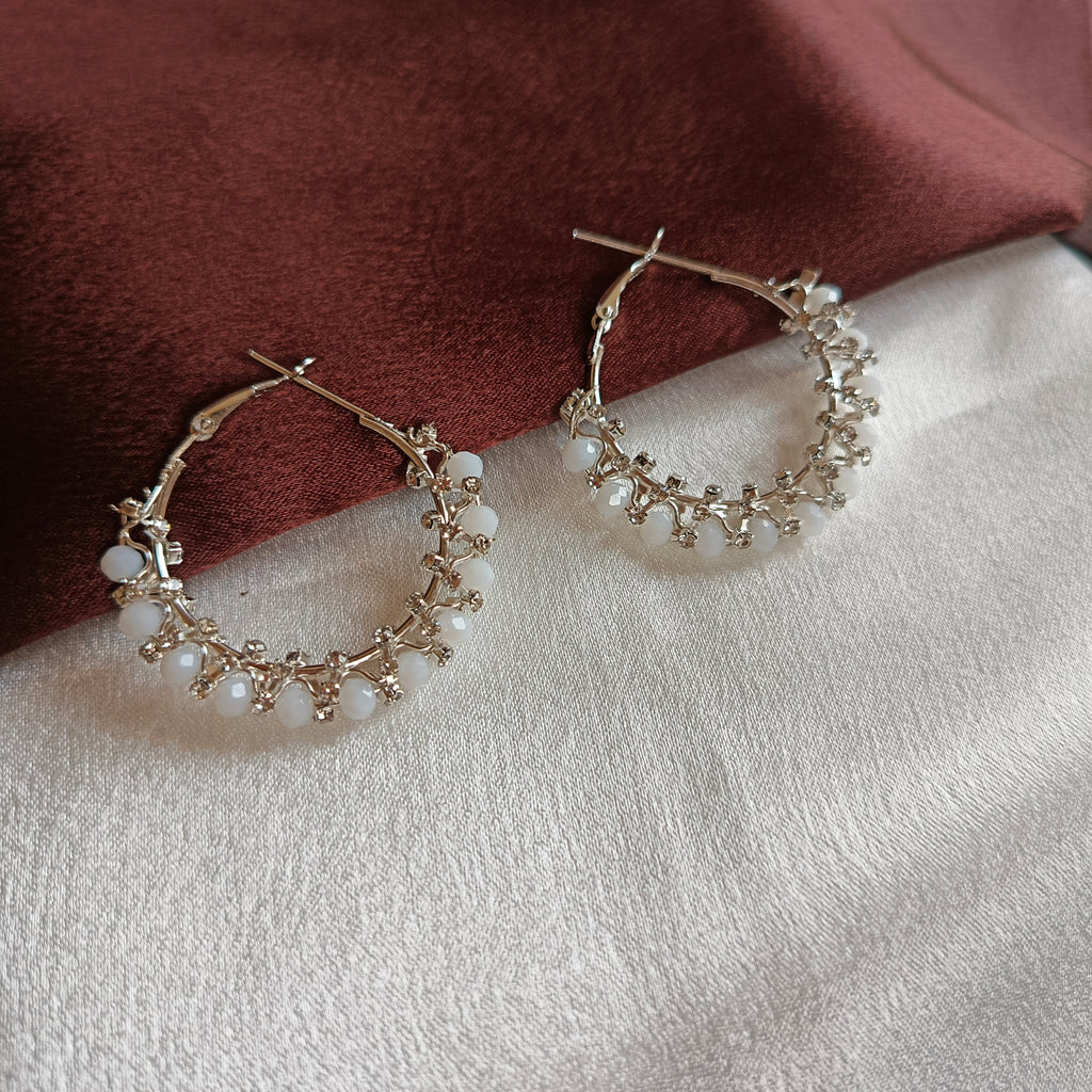 JJ Silver-Plated Multicolor Hoop Earrings Beaded Fiesta Total 3 Variant