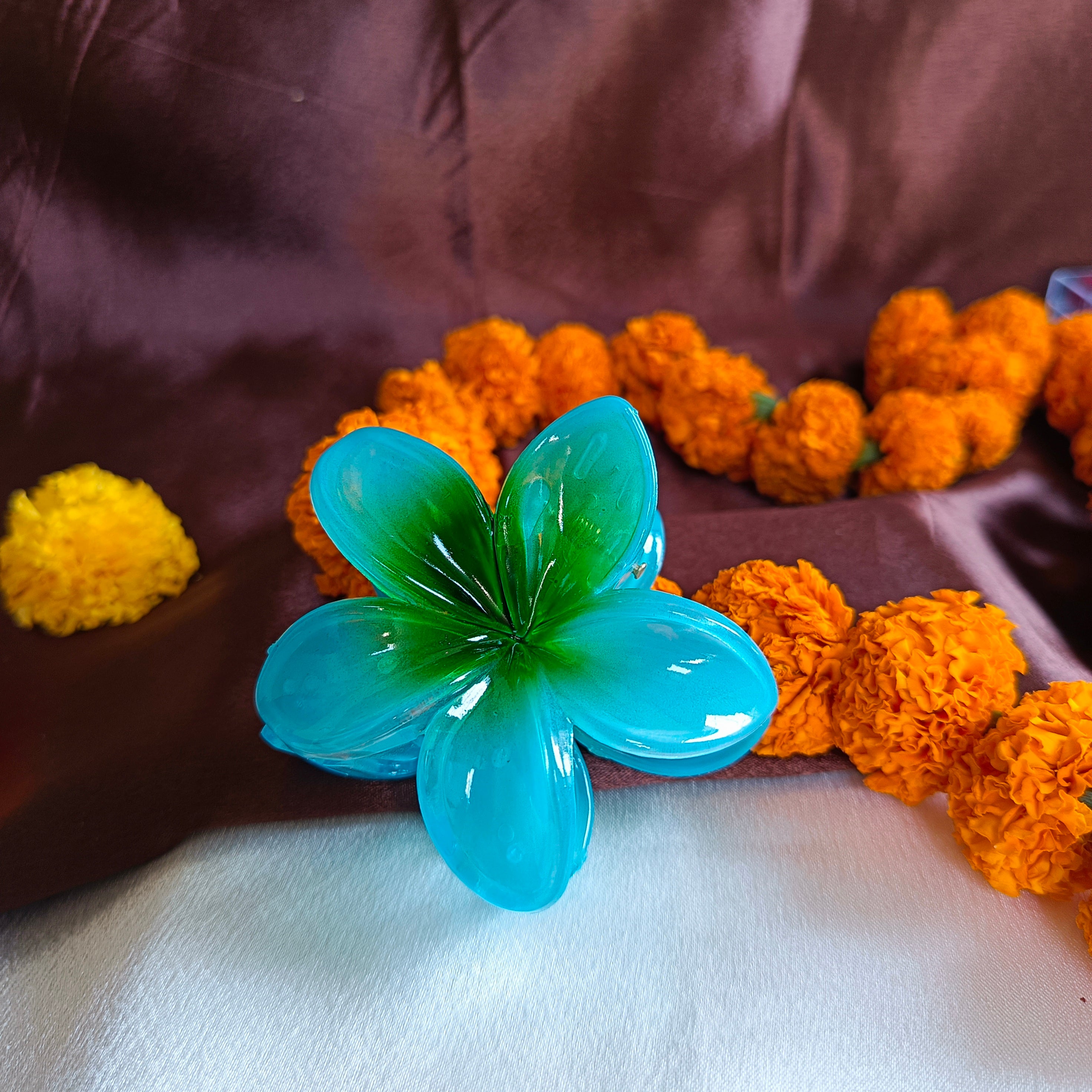 JJ Pink Acrylic Hair Claw Floral Bloom in 6 colours