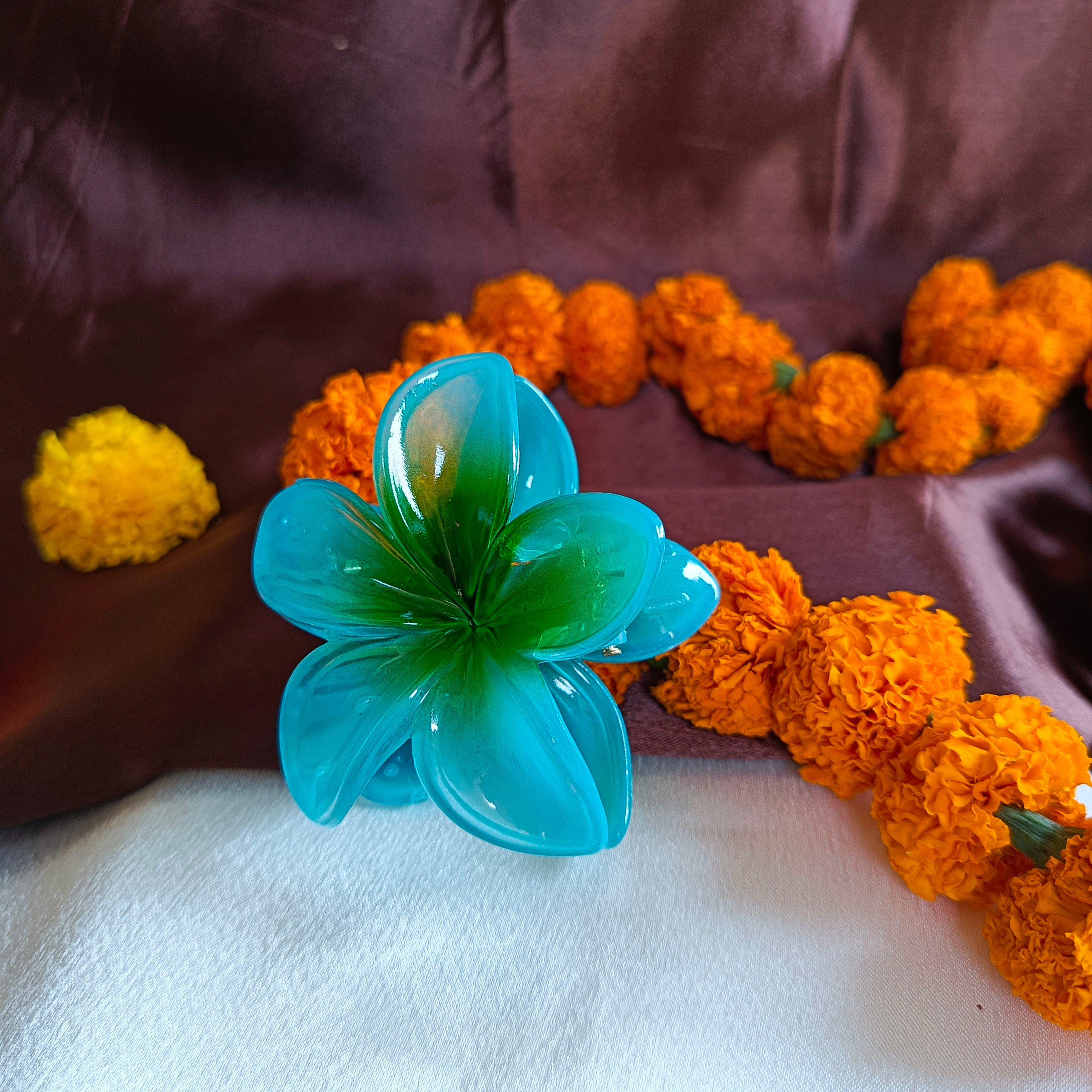 JJ Pink Acrylic Hair Claw Floral Bloom in 6 colours