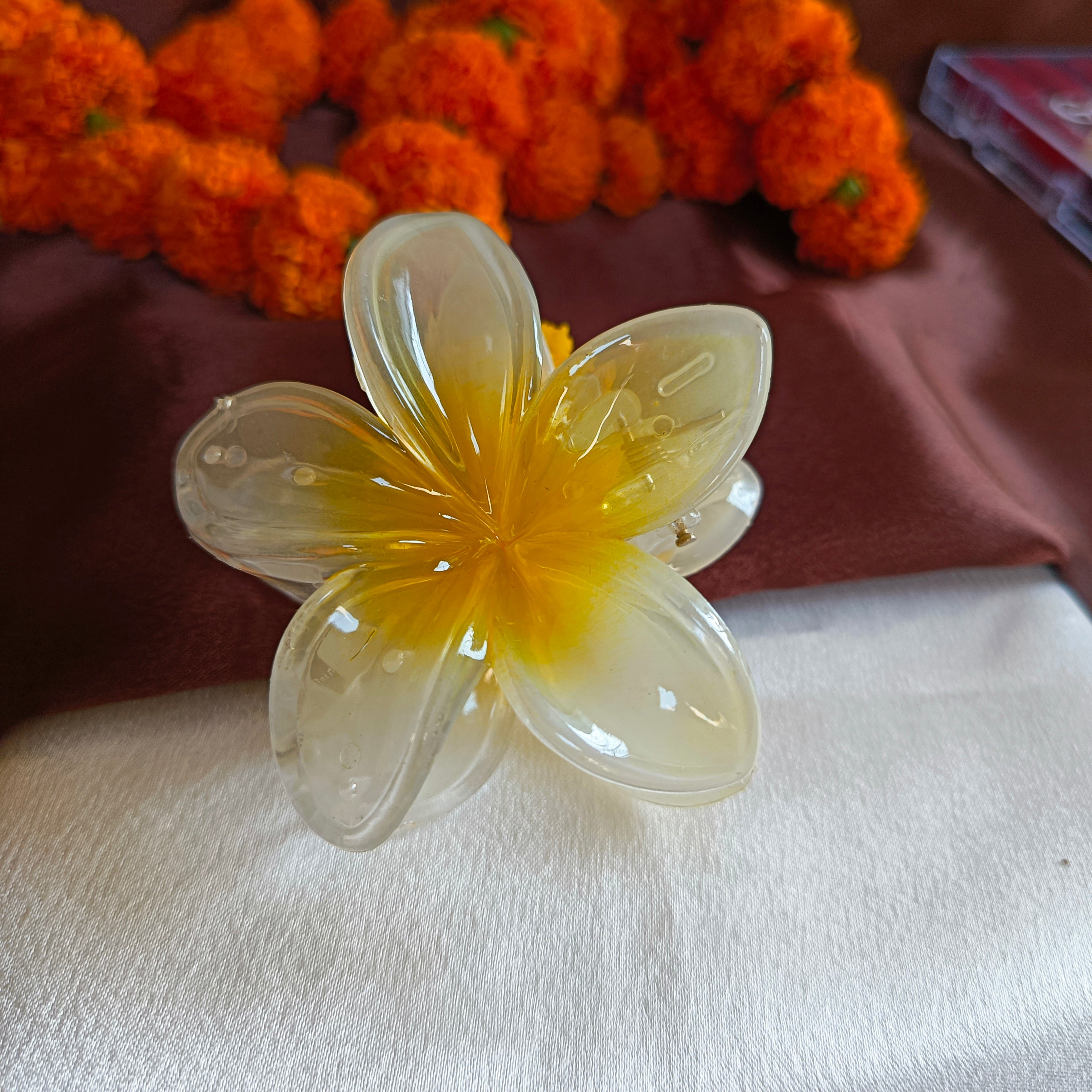 JJ Pink Acrylic Hair Claw Floral Bloom in 6 colours