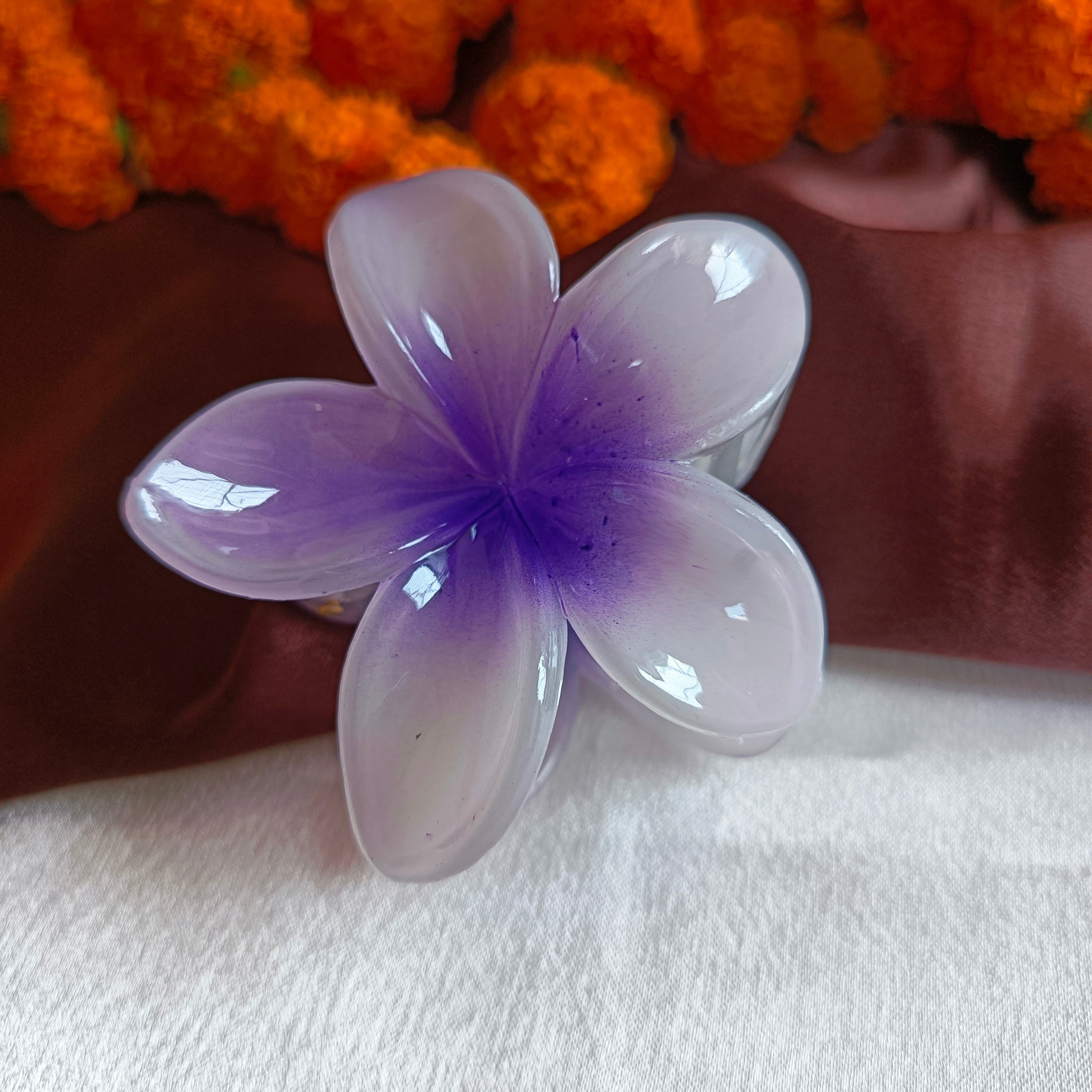 JJ Pink Acrylic Hair Claw Floral Bloom in 6 colours