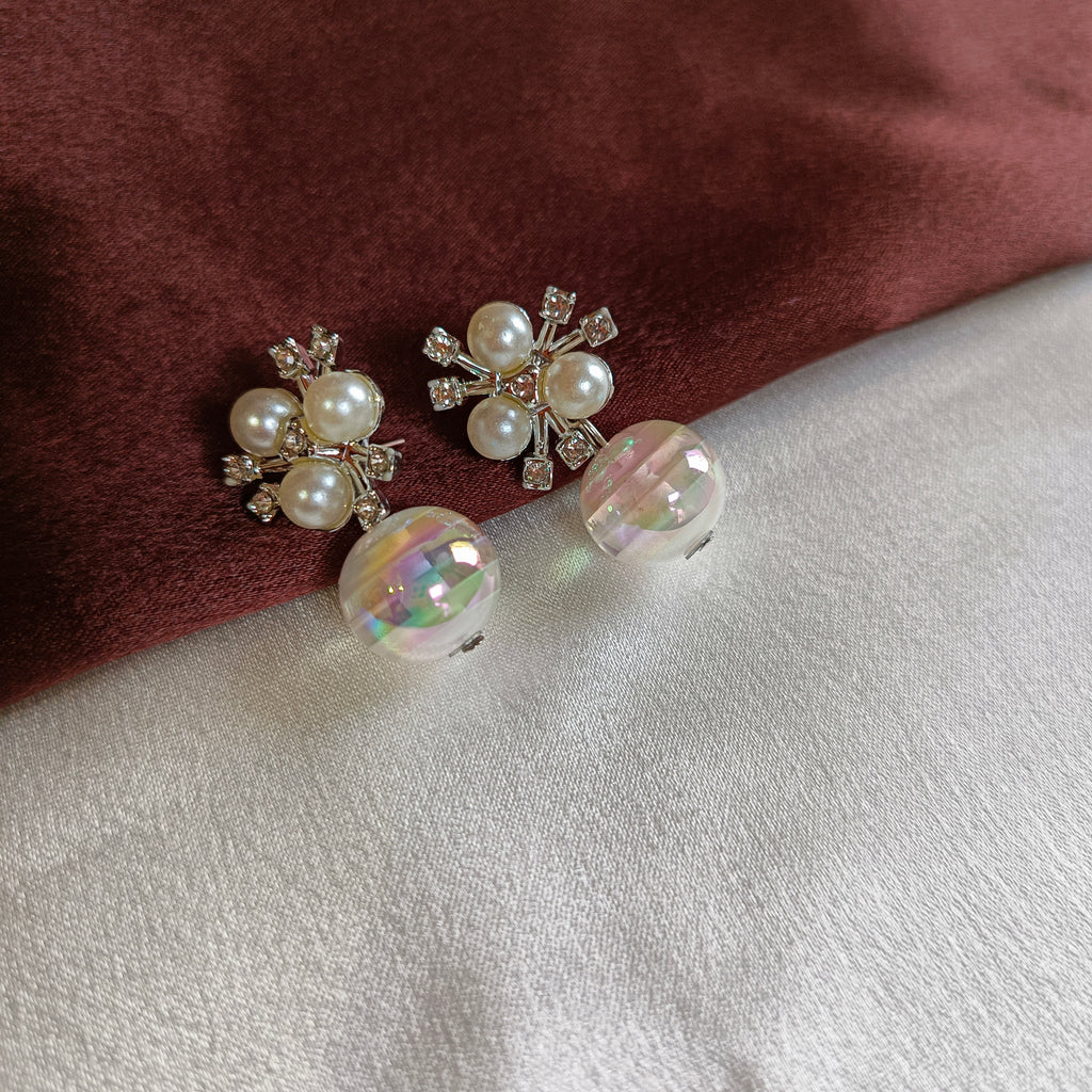 JJ Pearl & Crystal Drop Earrings – Aurora Elegance Design