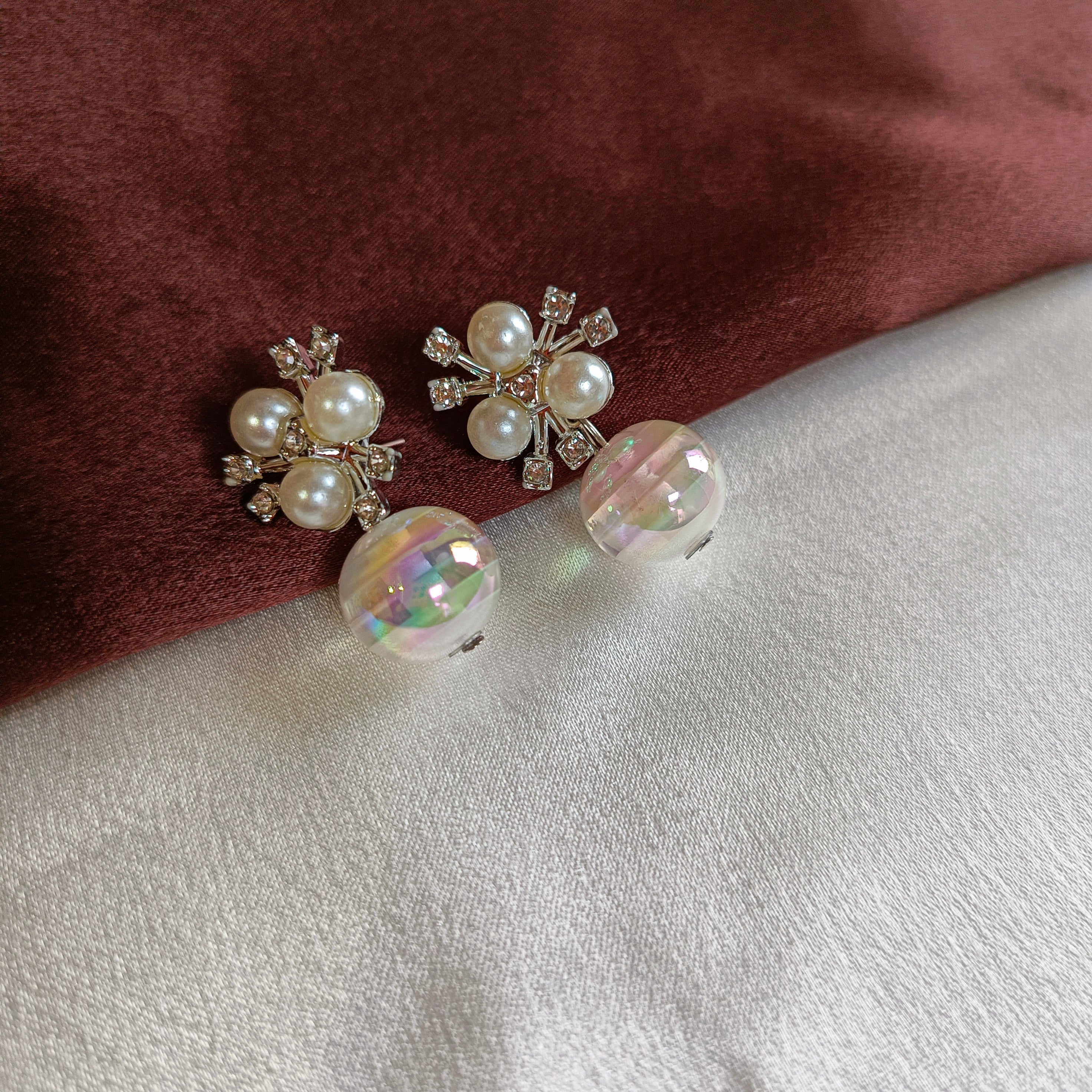 JJ Pearl & Crystal Drop Earrings – Aurora Elegance Design