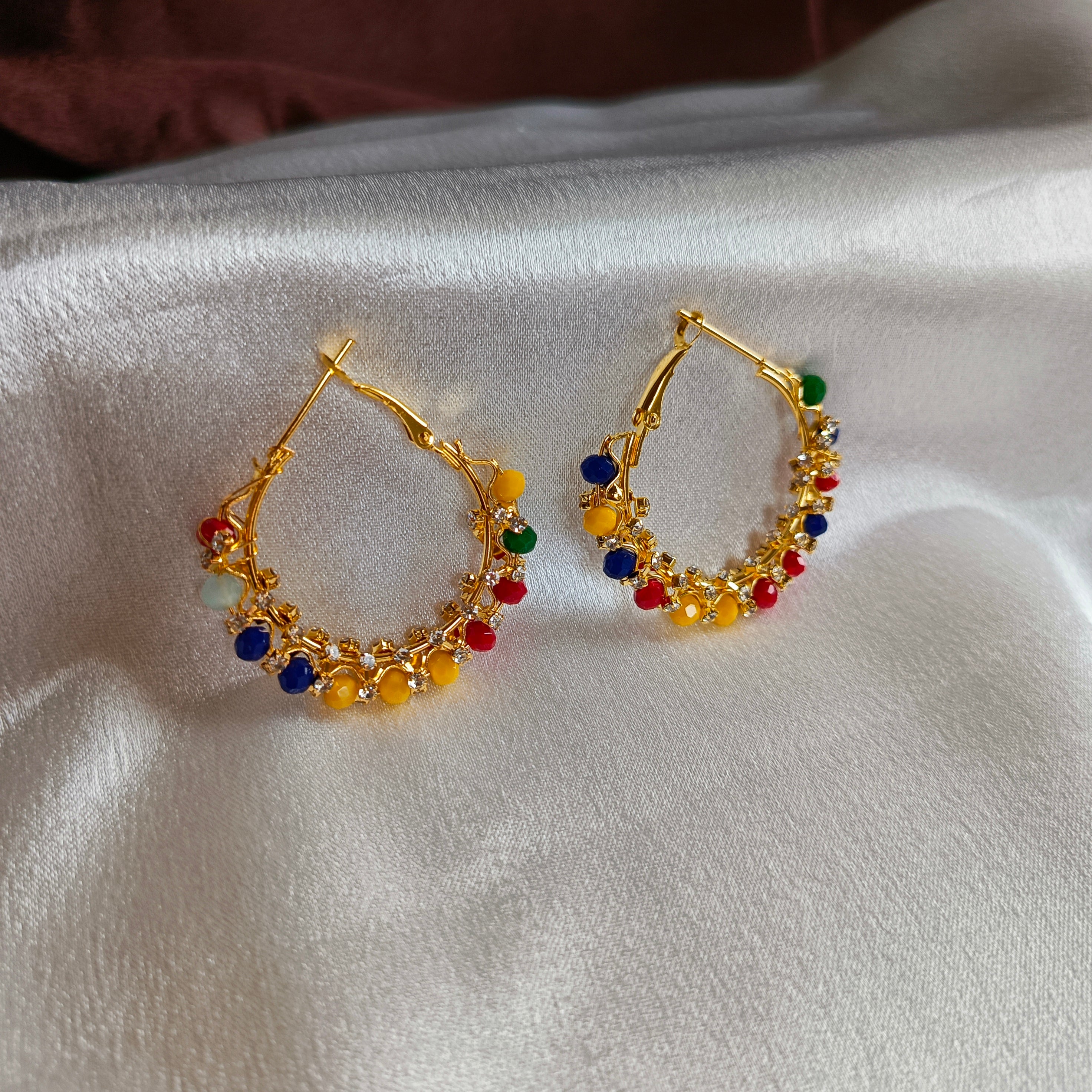 JJ Multicolor Hoop Earrings – Festive Fiesta Design